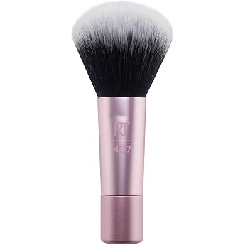 Real Techniques Mini Multitask Makeup Brush Blush Bronzer Powder Face Brush with Custom Cut Synthetic Bristles for Loose and Pressed Powder 1 Piece
