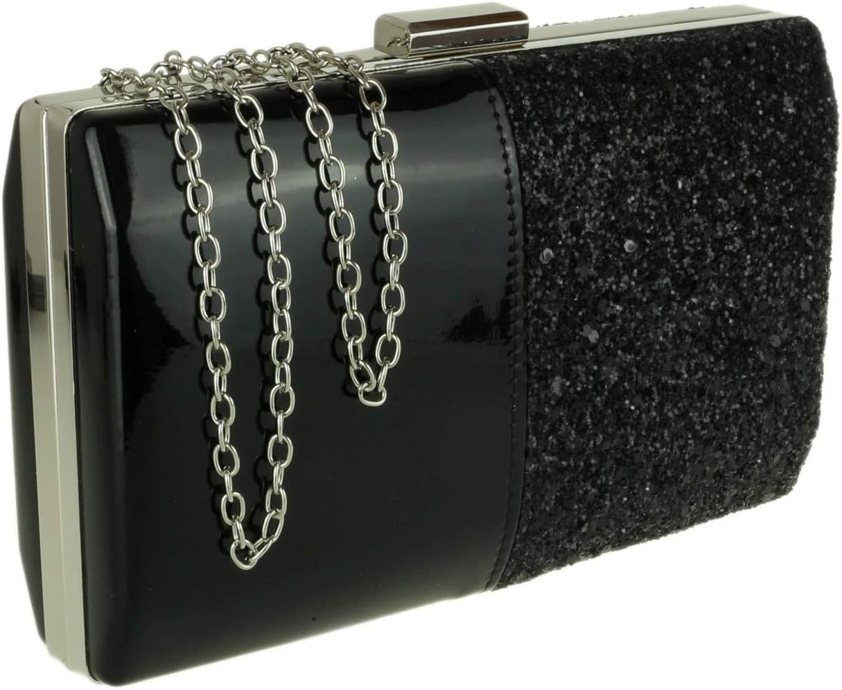 Girly HandBags Womens Glitter Glossy Clutch Bag