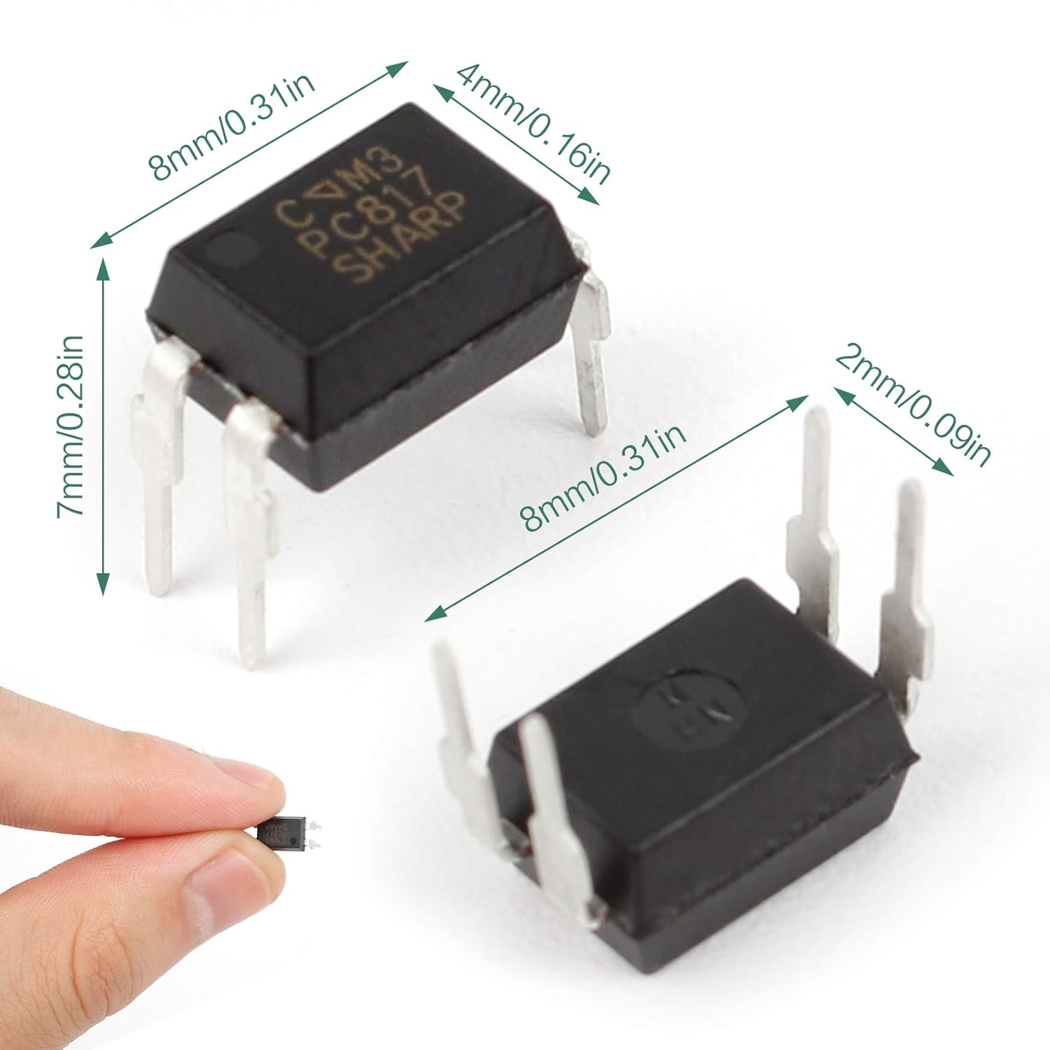 60 Pieces Optocoupler, PC817 Optocoupler 4 Pin Mounting Optocoupler 2