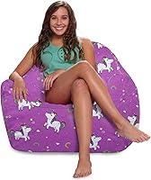 Vista 435 de Posh Creations Puf estructurado cómodo para jugar, leer y ver la televisión, Malibu Lounge, tela de lona para colorear, criaturas