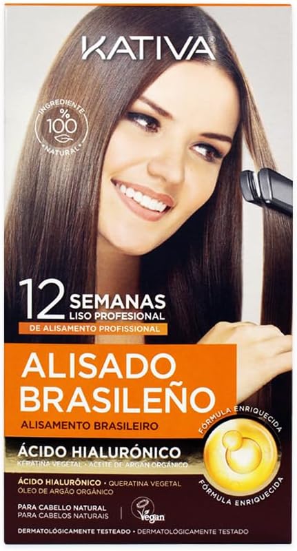 KATIVABrazilian flattening kit, professional fleece treatment, up to 12 weeks, keratin flattening, vegetable keratin, no formalol, easy to use