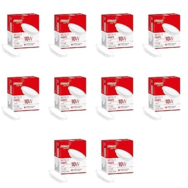 Eveready Plastic 10W Recessed Ceiling Light|Requires False Ceiling|4Kv Surge Protection|High Lumen|Back Lit Down Light Panel|Cut Out-4 Inches(Round, Pack Of 10) For Living Room,Bedroom,Hall,Kitchen