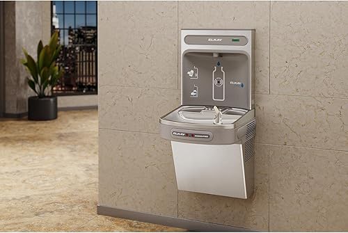 Miniatura 7 de Elkay LZS8WSLK EZH2O Bottle Filling Station with Single ADA Cooler Filtered 8 GPH Light Gray Commercial
