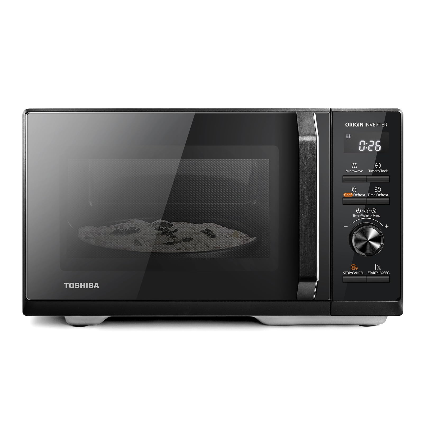 Toshiba MW3-AM25PFI(BK) Solo kuchenka mikrofalowa 25 l 900 W czarna kuchenka mikrofalowa z oryginalnym inwerterem, Chef-DeFrost, 10 poziomów mocy, 7 automatycznych menu, Easy Clean