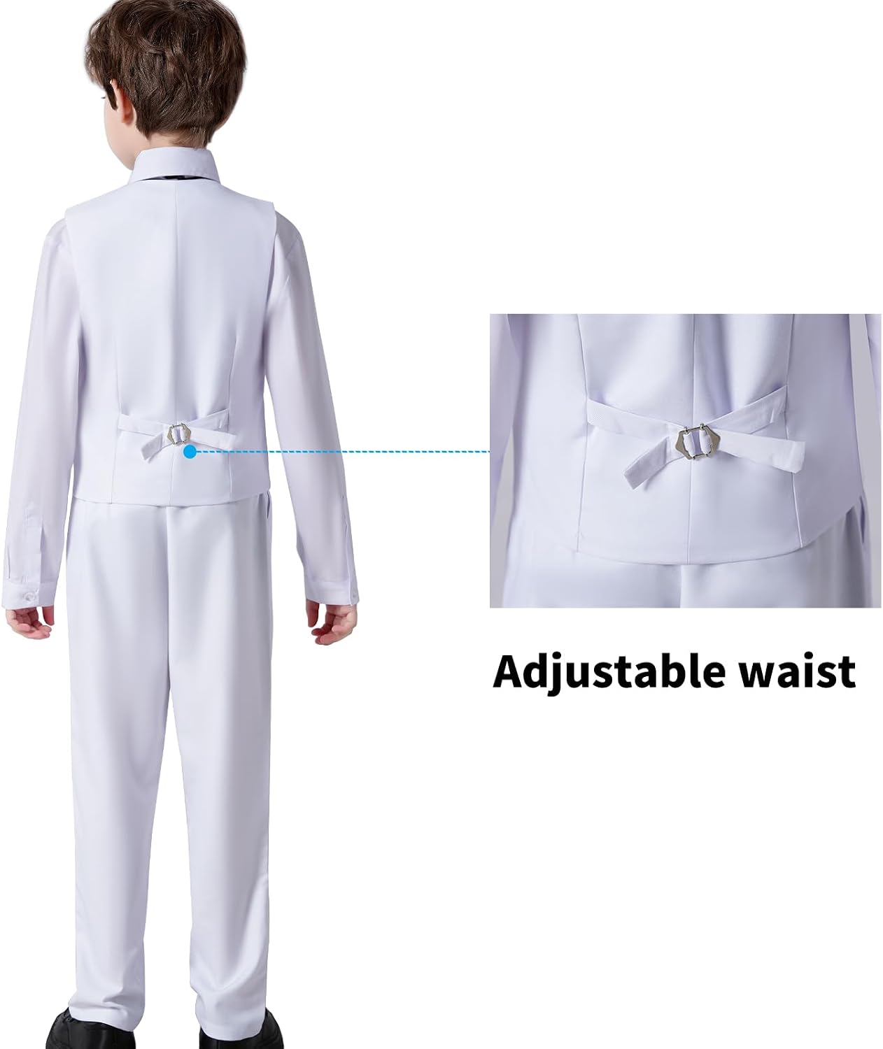 Boys' Suits Formal Slim Fit Tuxedo Boys Vest and Pants Set for Teens Dress Clothes Wedding Outfit with Tie and Bow Tie