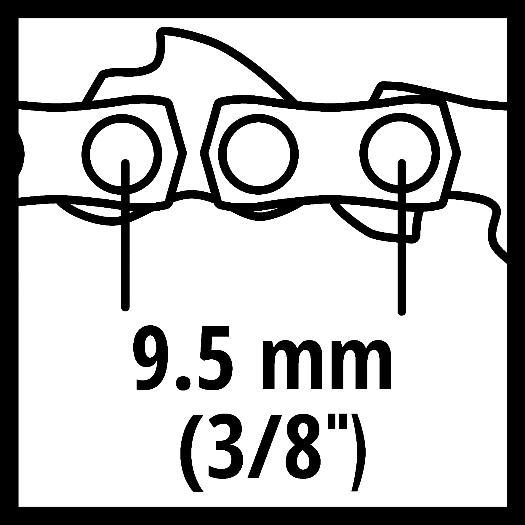 Originale Einhell Catena di ricambio da 35 cm (accessori per motoseghe, adatta per motosega elettrica GC-EC 1935, lunghezza catena 35 cm, 52 maglie, passo di catena 9,5 mm)
