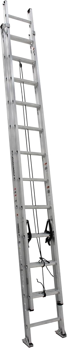 Escalera de extensión de aluminio de 24 pies, capacidad de carga de 300 libras, tipo IA, AE2224