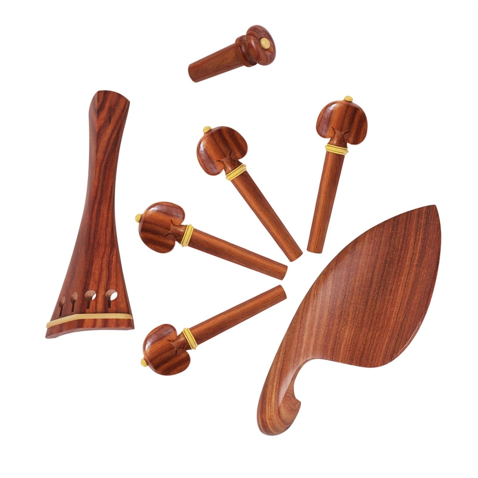 Violinen 4/4 Violine Holz Zubehör Vier Stück Set Wange Rest Pull String Board Schwanz Nagel Peg Welle Violine Instrument Zubehör Geigenzubehör