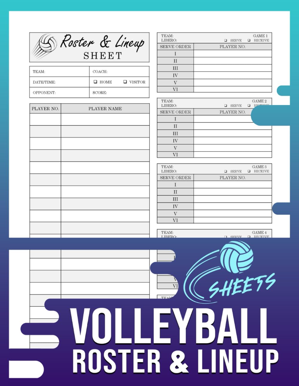 volleyball-roster-and-lineup-sheets-track-your-volleyball-roster-and-line-up-for-game-days-editions-mekkirosterlinevolle-amazon-com-books