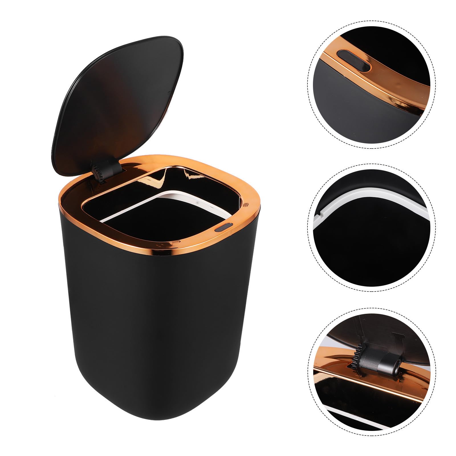Zerodeko Bote de Basura Sensor de Movimiento Negro para Cocina | Papelera Automática Infrarrojos, Pvc y Electrónica, Evita Bolsa Sobresalga, Uso en Dormitorio