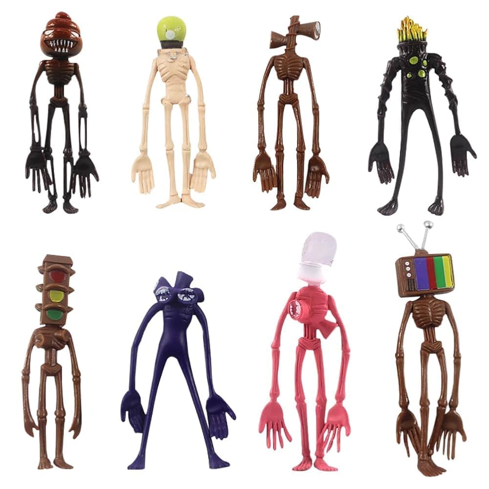 Sirenhead Mini Figures Set, 8PCS Sirenhead Cake Toppers Anime Character Model Mini Action Figures Set Cake Decoration Figurin PVC Figures Collectible Model for Kids Birthday Cake Decoration