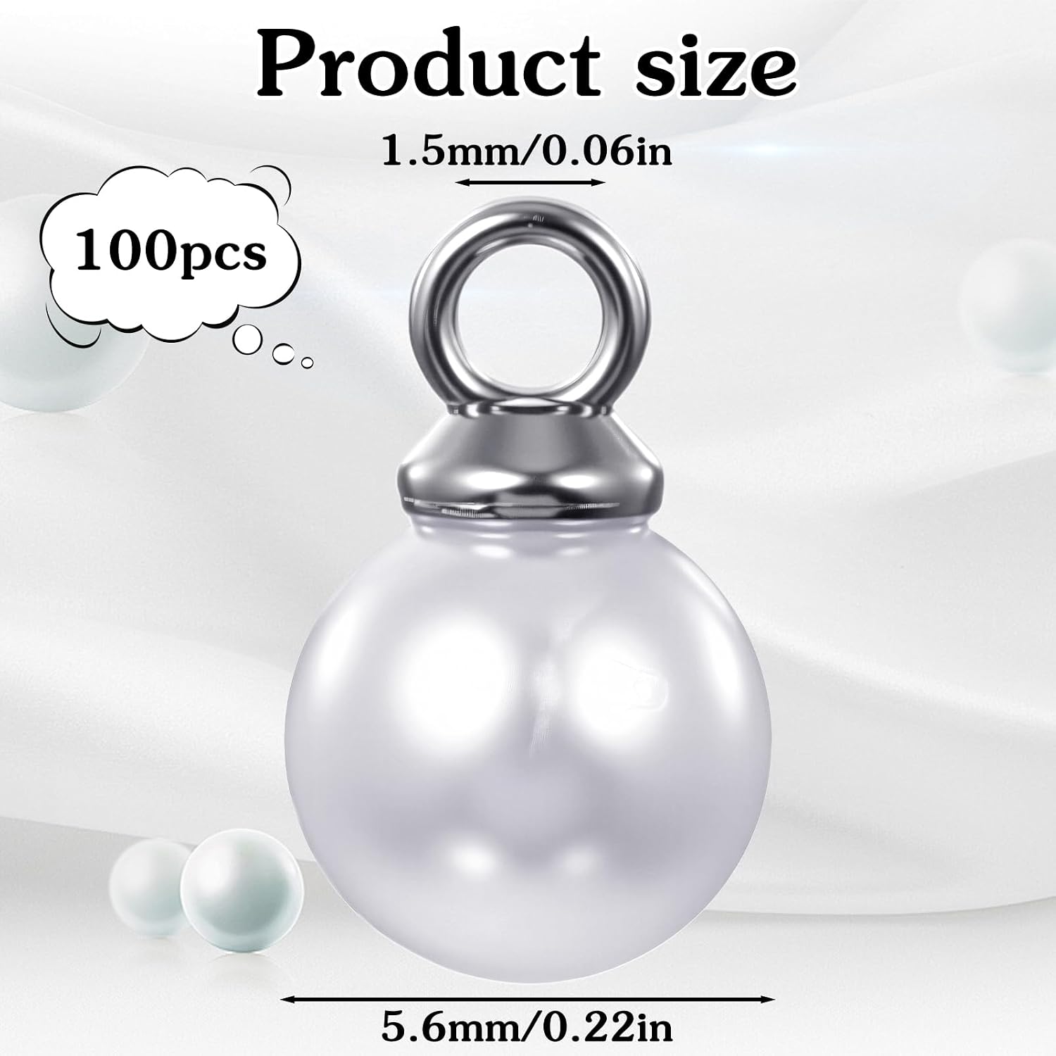 100 PCS Pearl Charms for Jewelry Making, Faux Pearl Pendant Drops Beads for DIY Jewelry Making Earrings Necklace Bracelets Wedding Crafts