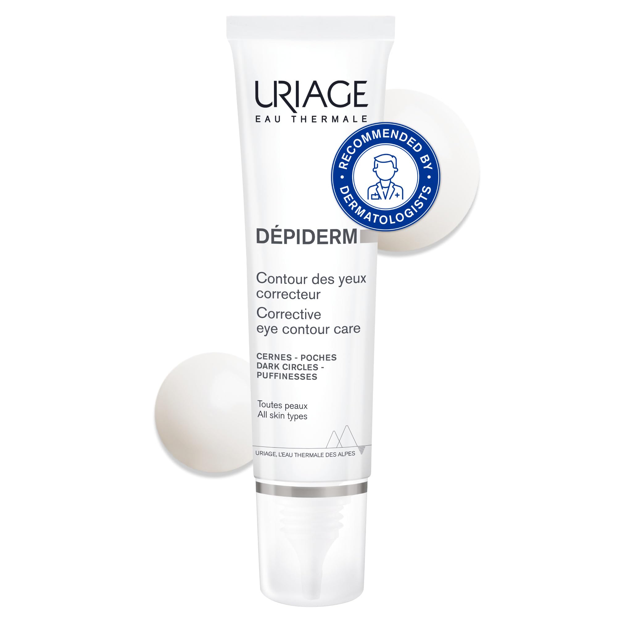 Uriage Dépiderm Corrective Eye Contour 15ml - Anti-Puffiness & Dark Circles - Moisturizing & Protective Eye Corrector - Dermatologically Tested