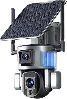 Cellular Security Camera 4K Solar Security Camera 4G Sim Card 10X Zoom Dual-Lens Dual Screen 8MP WiFi Camera Outdoor PTZ Humanoid Tracking Waterproof Cam HD Resolution ( Color : 4G Cam No Zoom 128GB ,