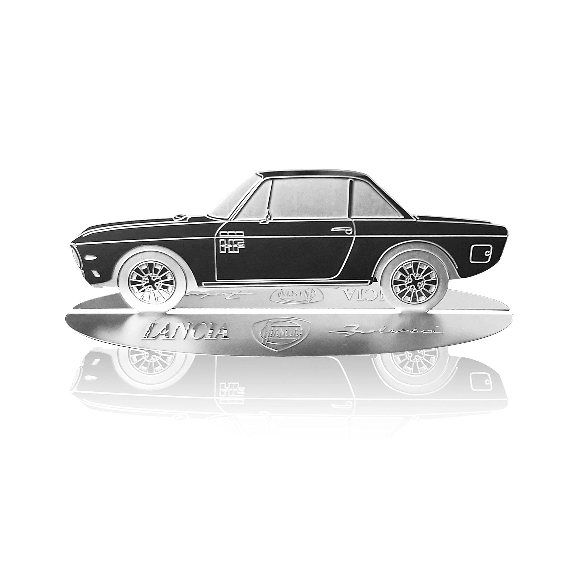 4R Quattroerre.it Unisex Stainless Steel Model Silhouette Engraved Car Lancia Fulvia