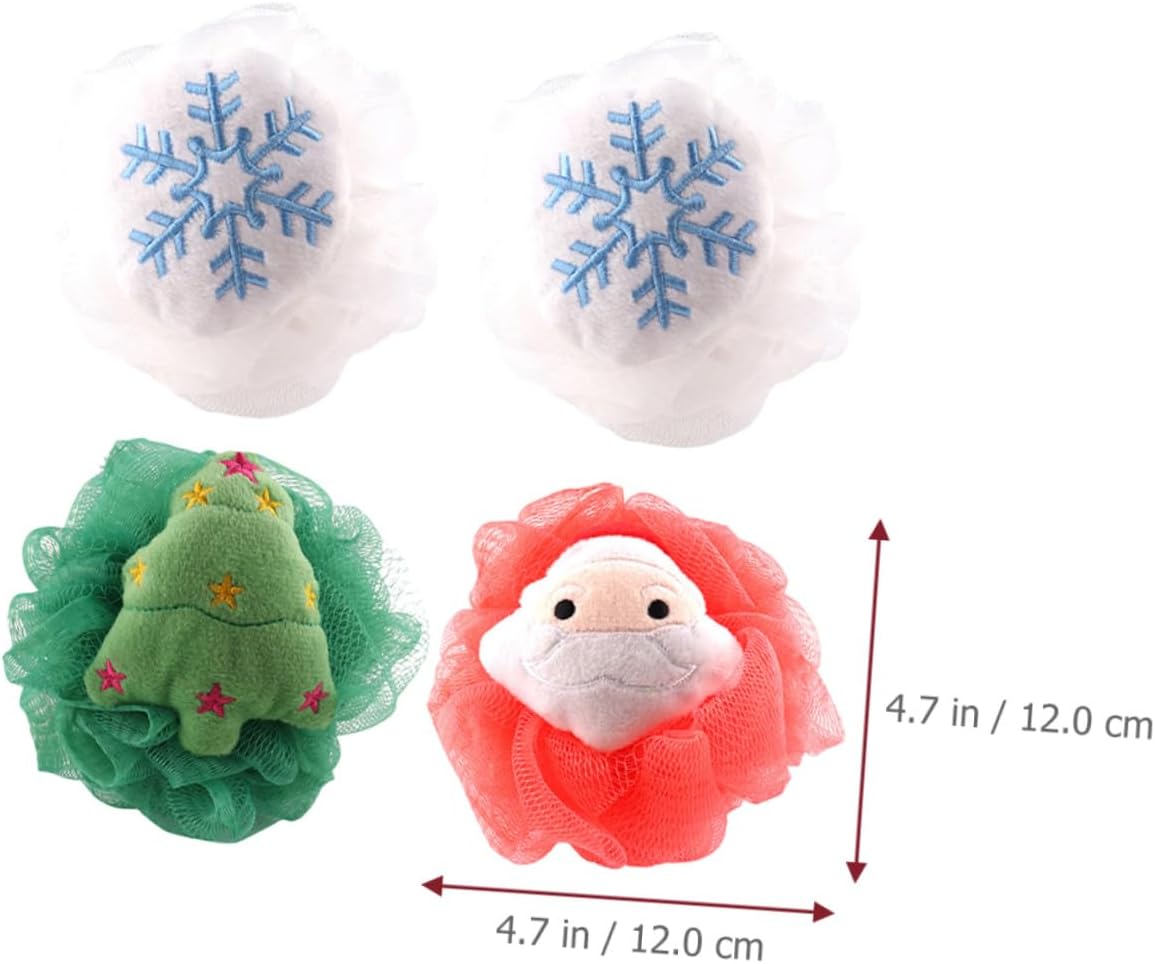 Xmas Christmas Style Bath Shower Balls 4pcs Creative Supple Body image 2