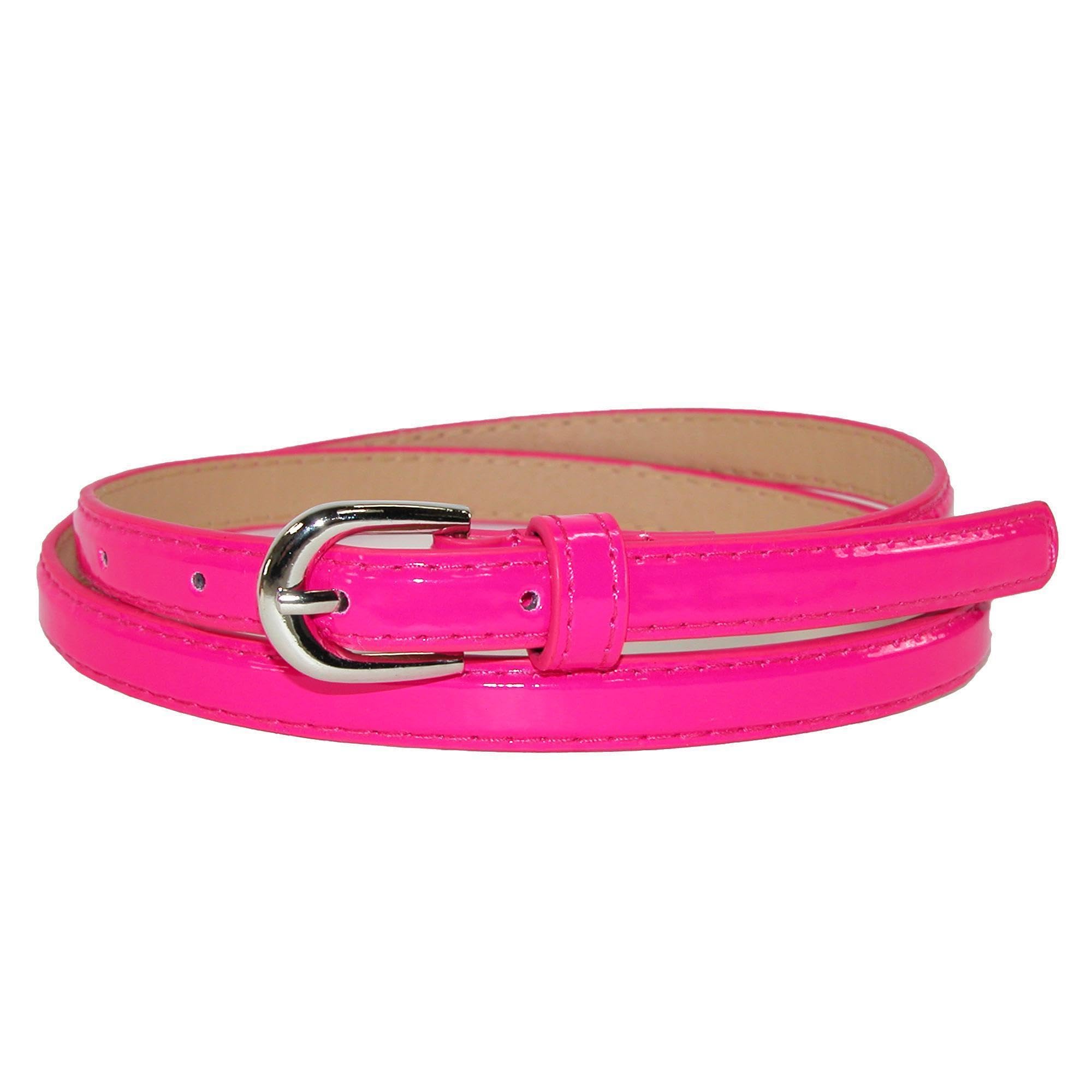CTM Women's Skinny 1/2 Inch Dress Belt, Medium, Dark Pink