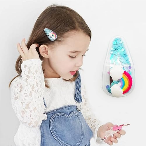 Miniatura 5 de TANLOMY Pinza para el pelo, pinzas para el pelo para niña, pinzas para el cabello para niños pequeños y niñas, pinzas de lazo con lentejuelas