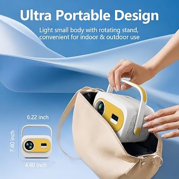 Mini Projector with 1080P Support 240 ANSI Lumens WiFi Bluetooth 5.2