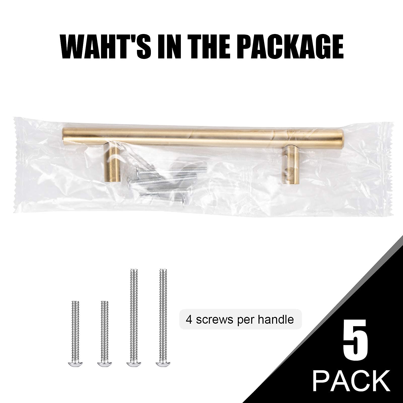 CZC HOME 5 Pack 6.4 Inch Pulls, Stainless Steel Drawer Handles