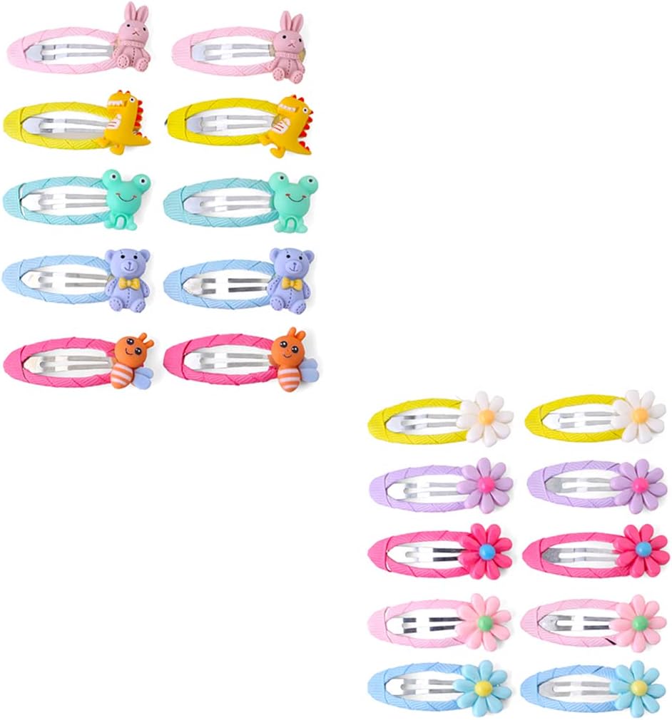 Melbees by Yellow ChimesHair Clips for Girls Kids Hair Clip Hair Accessories for Girls Set of 20 PCS Cute Characters Tic Tac Clips Snap Hair Clips for Baby Girls Baby Hair Clips For Kids Toddlers.