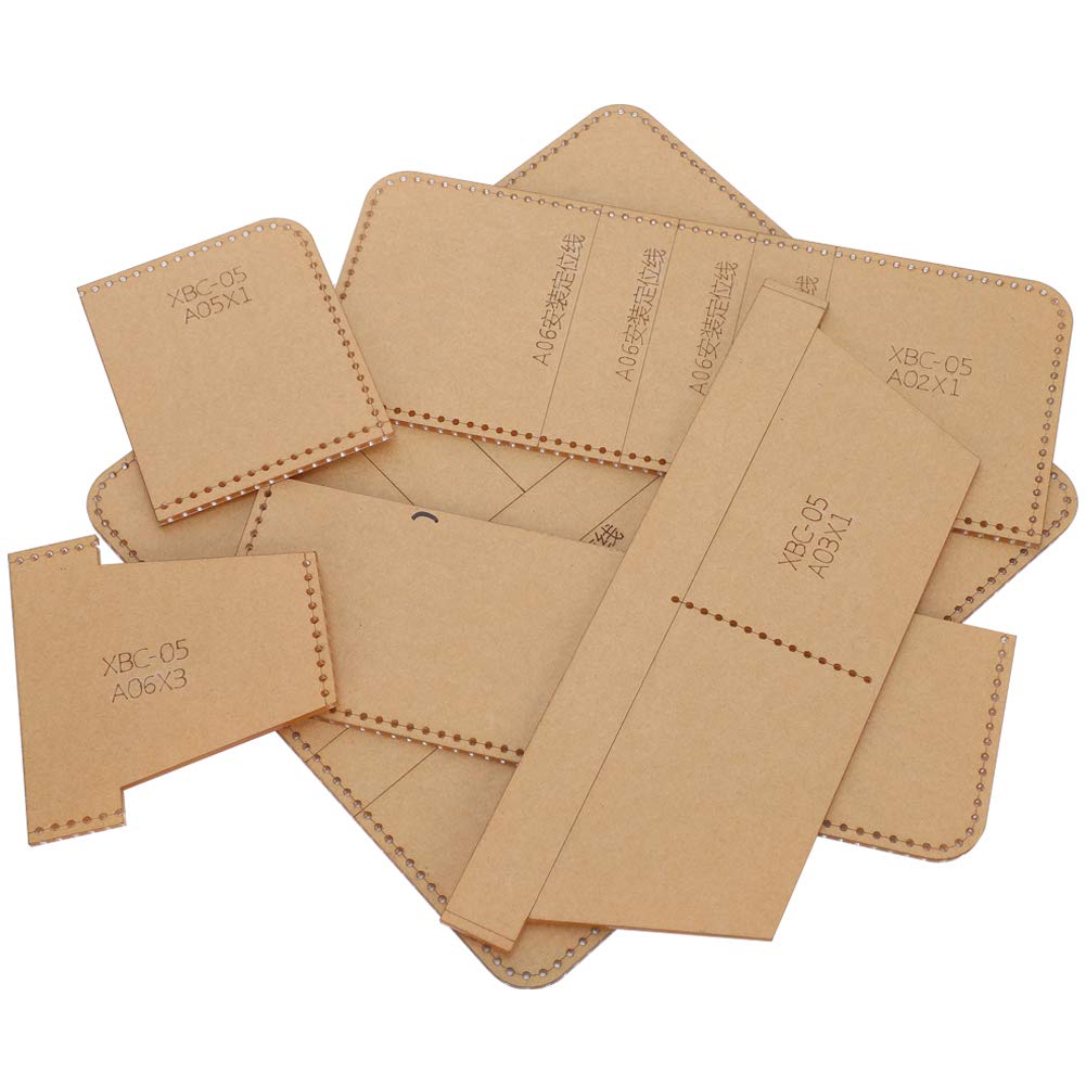 Leather Wallet with Acrylic Template Kit - Transparent DIY Portfolio Craft Set with Leather Templates for Leatherwork