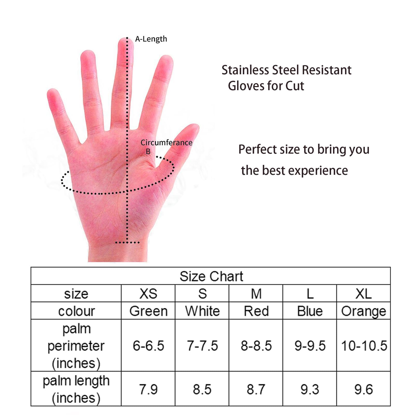 Guante de malla de malla para cortar, resistente al corte del más alto nivel, pulsera de resorte, guante de malla de metal de acero inoxidable, guantes de carnicero para cortar carne, procesamiento de