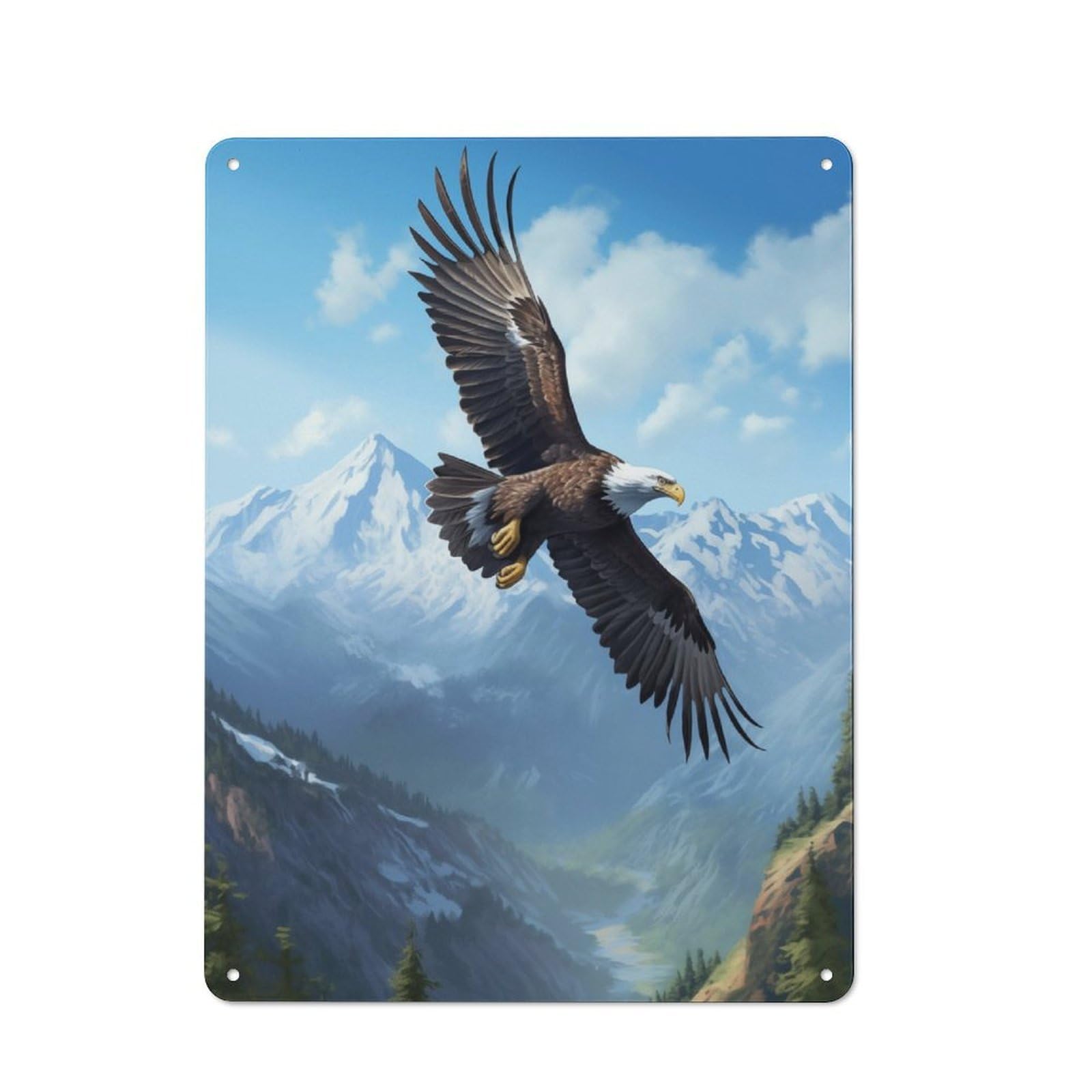 Junmoney Eagle Mountains Tin Wall Plaque 40X30cm With For Garage Or Workshop, For An Autumn Wall Display In Garage And Workshop