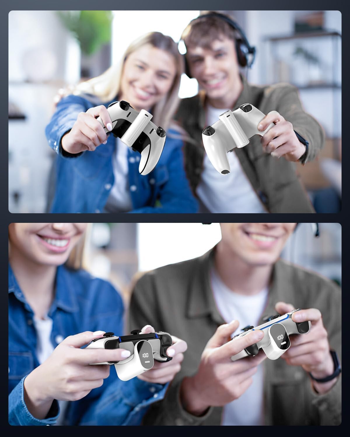 [LED Display] YUANHOT 7400mWh Rechargeable Battery Pack for PS5 and P5S Edge Controller, Battery Extender for PlayStation 5 and PlayStation Elite Controller, Play and Charge Kit for ps5 Accessories - Image 7