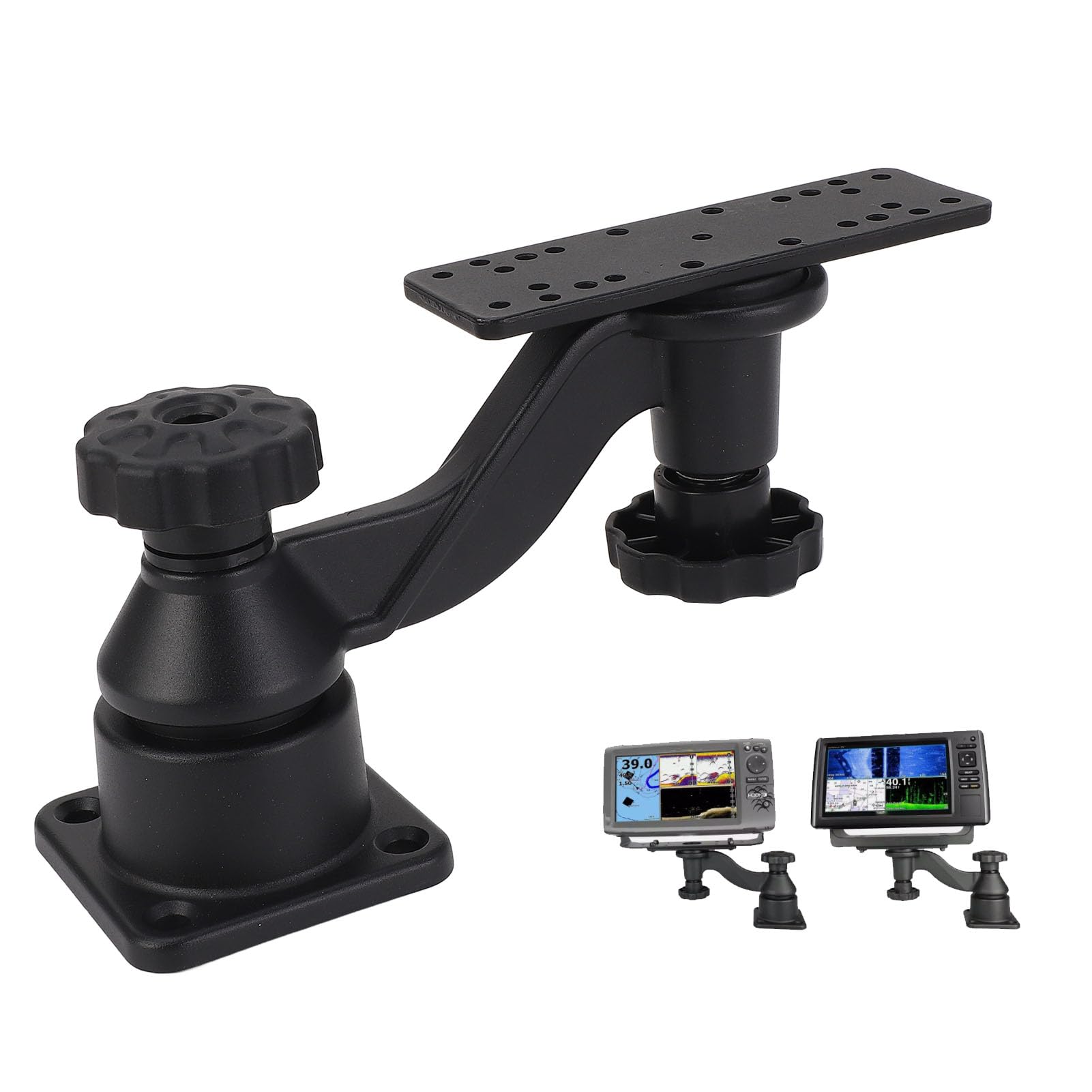 RAM Mount Horizontale 6-Zoll-Schwenkarmhalterung, 360° Drehbar, Universelle Fischfinder-Montagebasis, Gebogene Schwenkarmhalterung für -Fischfinder und Mehr