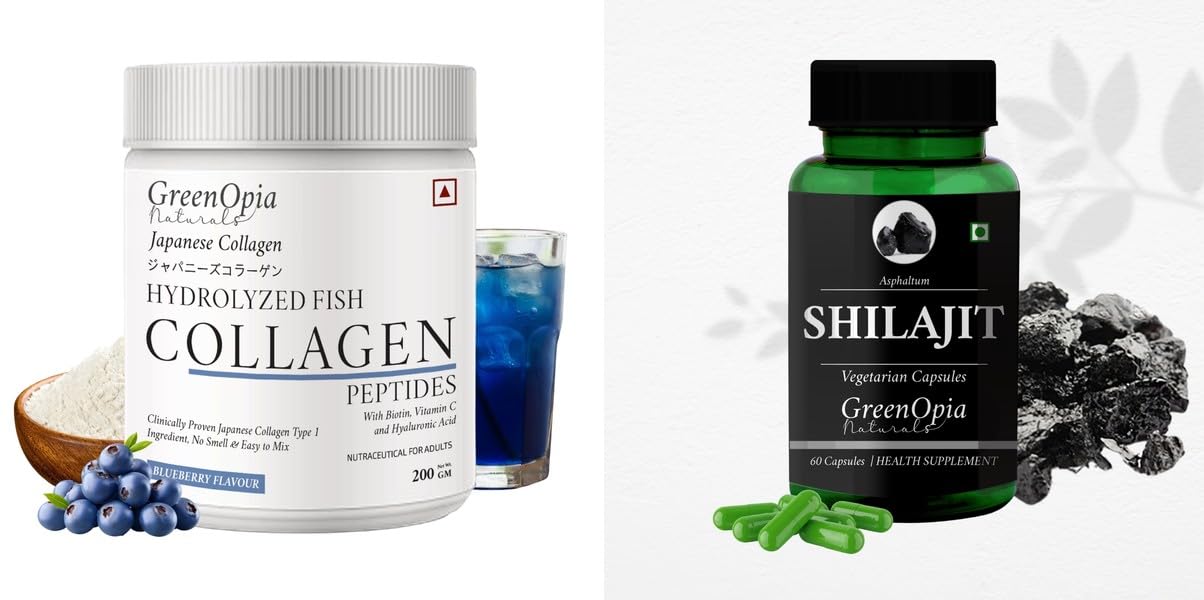 Marine Collagen Peptides Powder Blueberry Shilajit Wellness Daily Vitality 60 CAPSULES-image-36