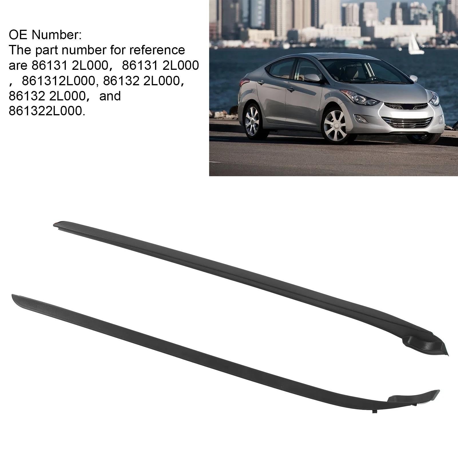 Junta de Goma Moldura De Parabrisas 861322L000 Cubierta Embellecedora Pilar Lateral Adorno Delantero Para Hyundai Para Elantra I30 2008 2009 2010 2011 Juntas para protección de bordes