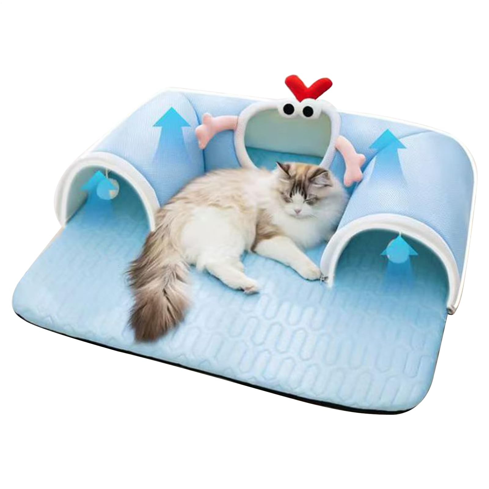 Tunnel de jeu pour chats | Matelas lit pour chats avec tunnel intégré, respirant jouet interactif pour chatons, chiots, ennui, sommeil, enrichissement intérieur hiver été