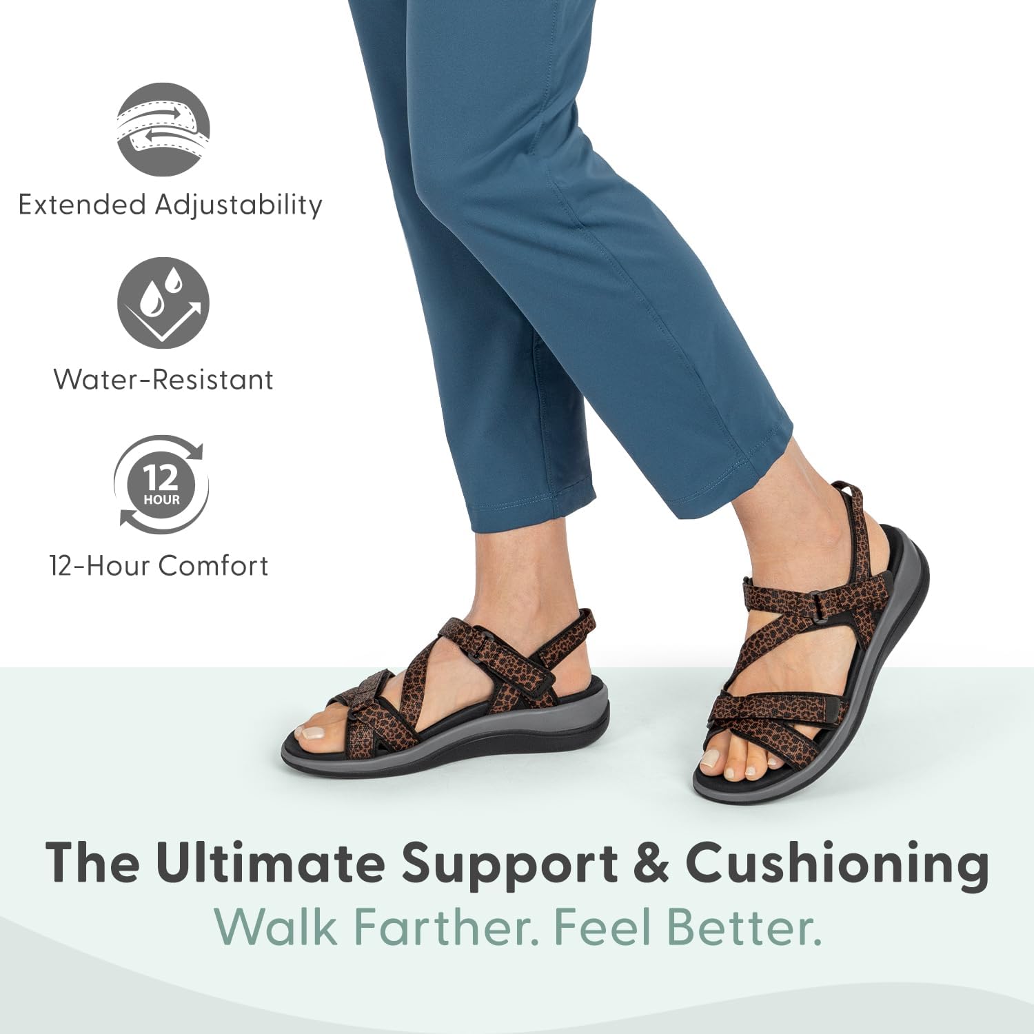 Orthofeet Women's Orthopedic Water-Friendly Lake Sandals - Image 2