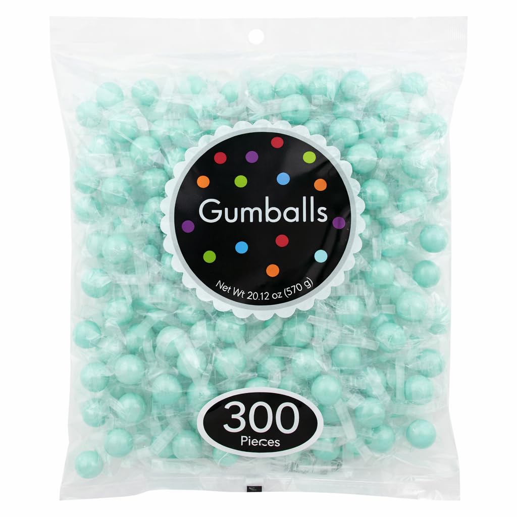 300ct Blue Gumballs Cotton Candy Gumballs Individually Wrapped - Bulk Candy for Valentine's Day, Christmas Parties, 4th of July, Wedding Candy Buffets, Birthday Party Favors - Cotton Candy Flavored Bubble Gum