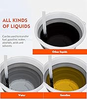 Vista 3 de Bomba de transferencia de combustible portátil de 3.0 GPM - Bomba de combustible manual fácil de usar, bomba de sifón con batería para gasolina