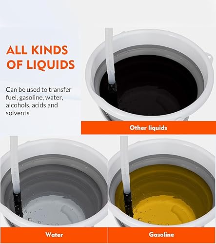 Miniatura 3 de Bomba de transferencia portátil con pilas, bomba de sifón eléctrica para gas, combustible, diésel, transferencia de agua, extractor de aceite de