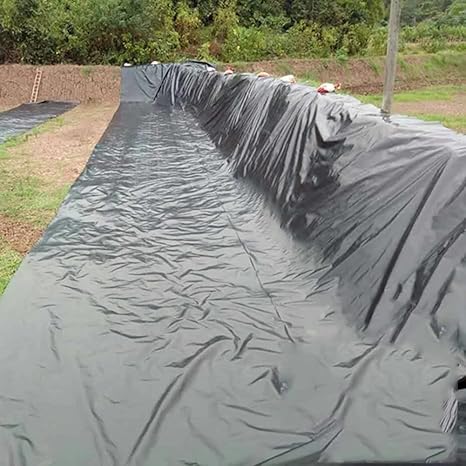Image GDMING HDPE Pond Liners, Flexible Heavy Duty Weather Resistant Flexible PVC Panel For Geomembrane Protection Landscaping, 49 Sizes (Color : Black, Size : 7x10m)