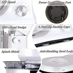 Stand Mixer 5-QT, 6+P Speed Tilt-Head Food Mixer 300W Dough Mixer with Stainless Steel Bowl,Dough Hook,Flat Beater&Whisk Electric Kitchen Mixer for Household Baking, Anti-Slip(Pearl White)
