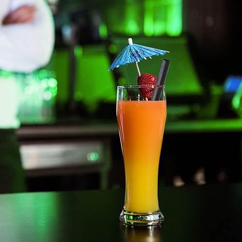 Miniatura 4 de ALINK 100 pajitas Boba de plástico negro, 0.472 in extra anchas desechables para té de burbujas, perlas popping  8.5 pulgadas