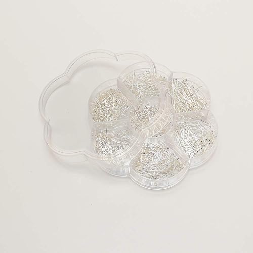 Miniatura 2 de Chenkou Craft 700 pines de cabeza de bola de latón de tamaño mixto surtidos para fabricación de joyas (plata, mezcla)