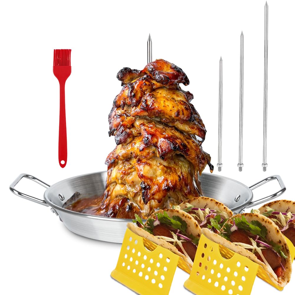 13“ Vertical Skewer Gyro Pan Spit Shawarma Stand for oven Tacos Al Pastor