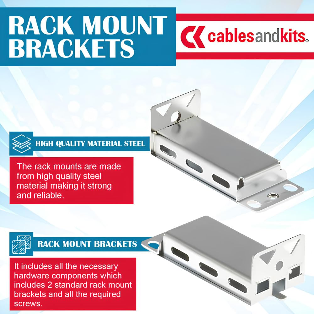CablesAndKits RCKMNT-19-CMPCT= Rack-Montage-Kit für Cisco 3560/2960 CX | Passend für Cisco Catalyst 3560/2960, CX-Serie und 9200CX-Kompaktschalter; inklusive 2 Metall-Rack-Halterungen und Schrauben