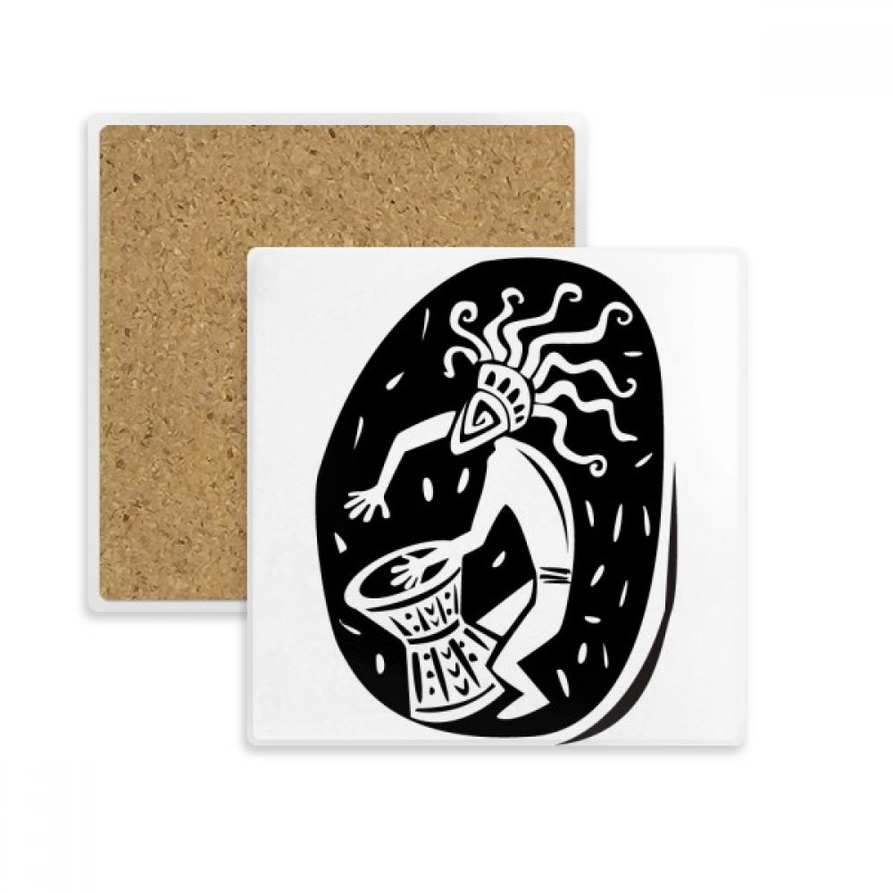 Pierre absorbante pour boisson avec coaster silhouette pharaon Égypte ancienne carré