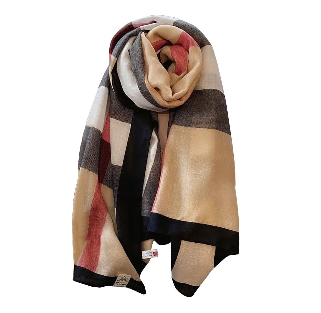 JERLA Women's Scarves Lady Light Soft Fashion Solid Scarf Wrap Shawl plaid scarf