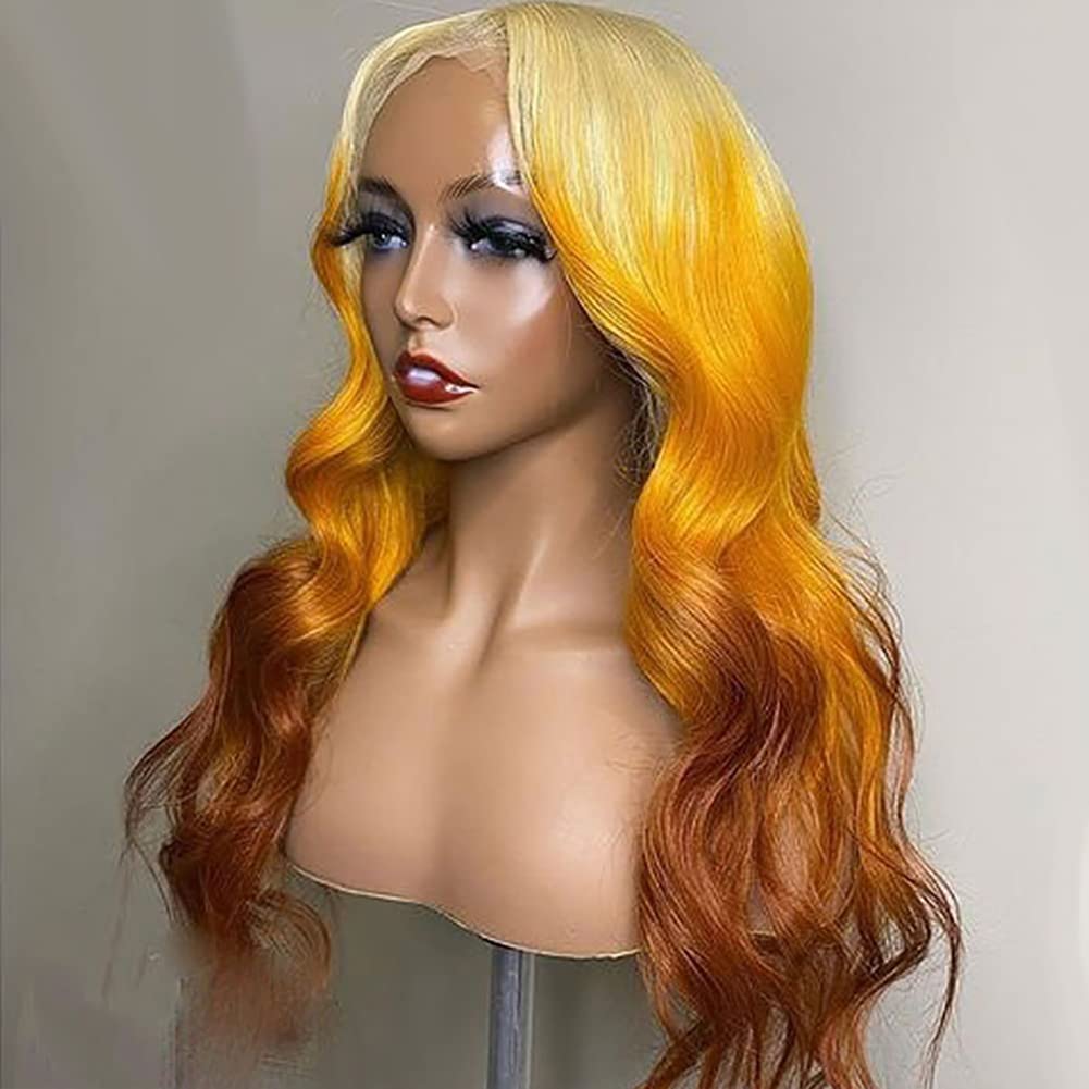 Amazon.com : Anlimer Orange Ginger 613 Blonde Wig Ombre Lace  display picture 2