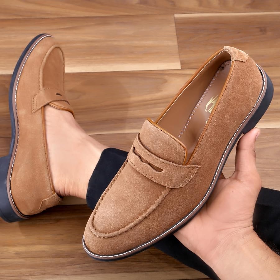 Image of WUGATTI Men's Suede Slip-On Comfortable & Office Wear Loafers