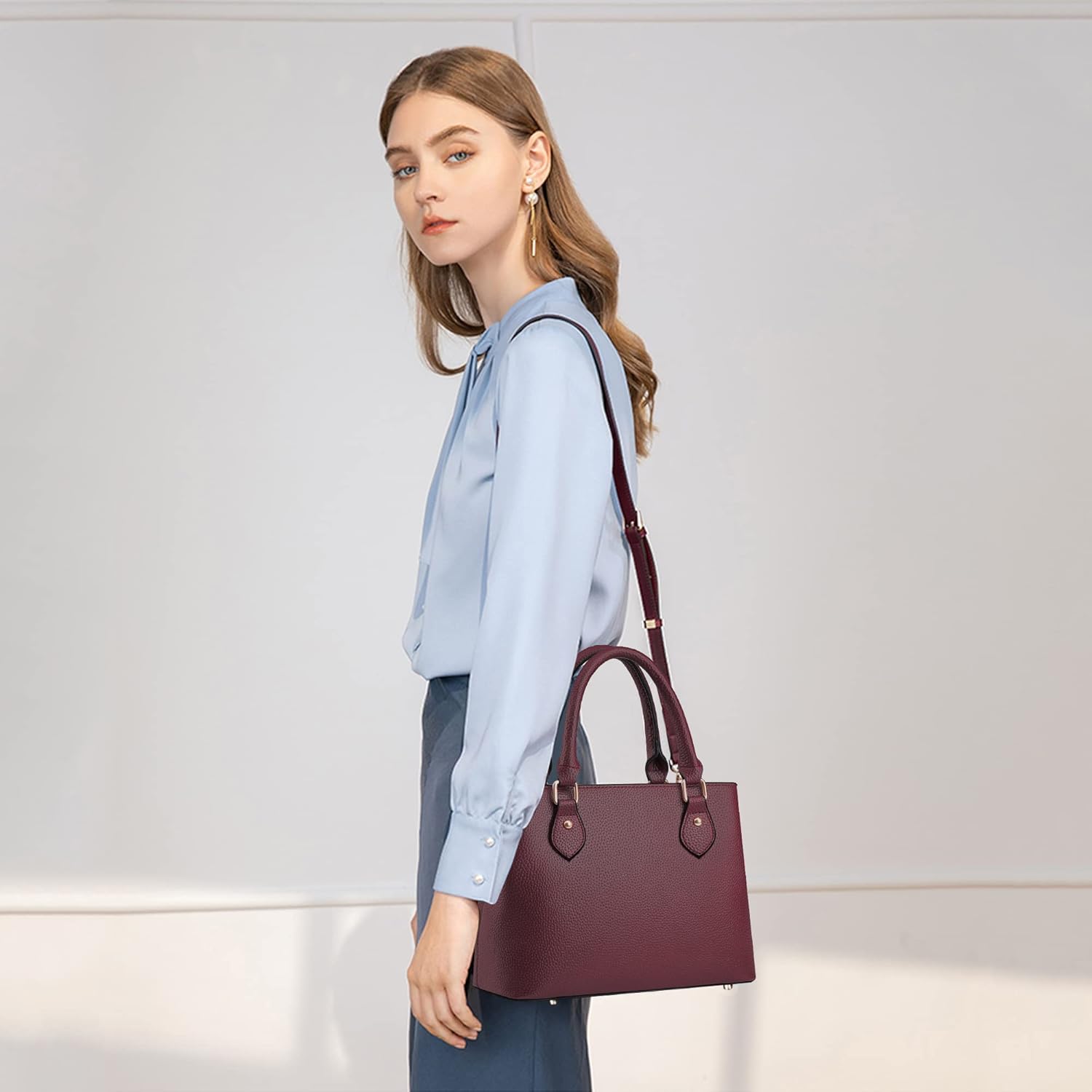 CHICAROUSAL Purses and Handbags for Women Leather Crossbody Bags Women's Tote Shoulder Bag - Image 2