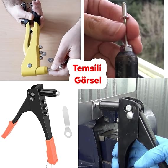 Orret Home 24cm Professional Pop Rivet Gun – Steel Body Hand Held Rivet Machine, Durable and Ergonomic Rivet Tool, Suitable for Metal, Plastic and Leather