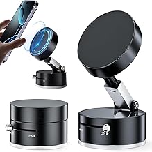 360° Vaccum Magnetic Phones Holder, Magnetic Car Phone Mount, Hands-Free Suction Cup Phones Holder for Car/Gym/Mirror/Shower, Car Mount Compatible with All Mobile (Extended)